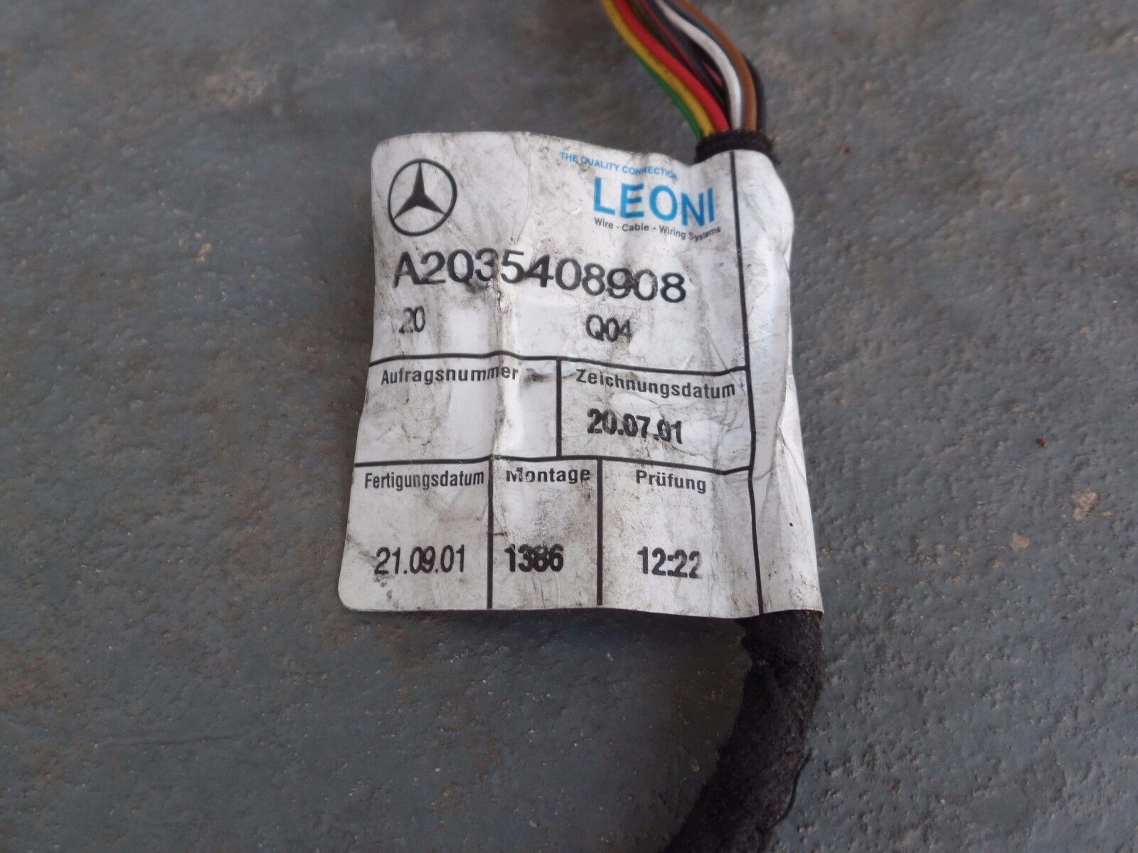 Mercedes Benz wiring harness c230 c240 c280 c320 c350 c55 c32 amg 2035408908 