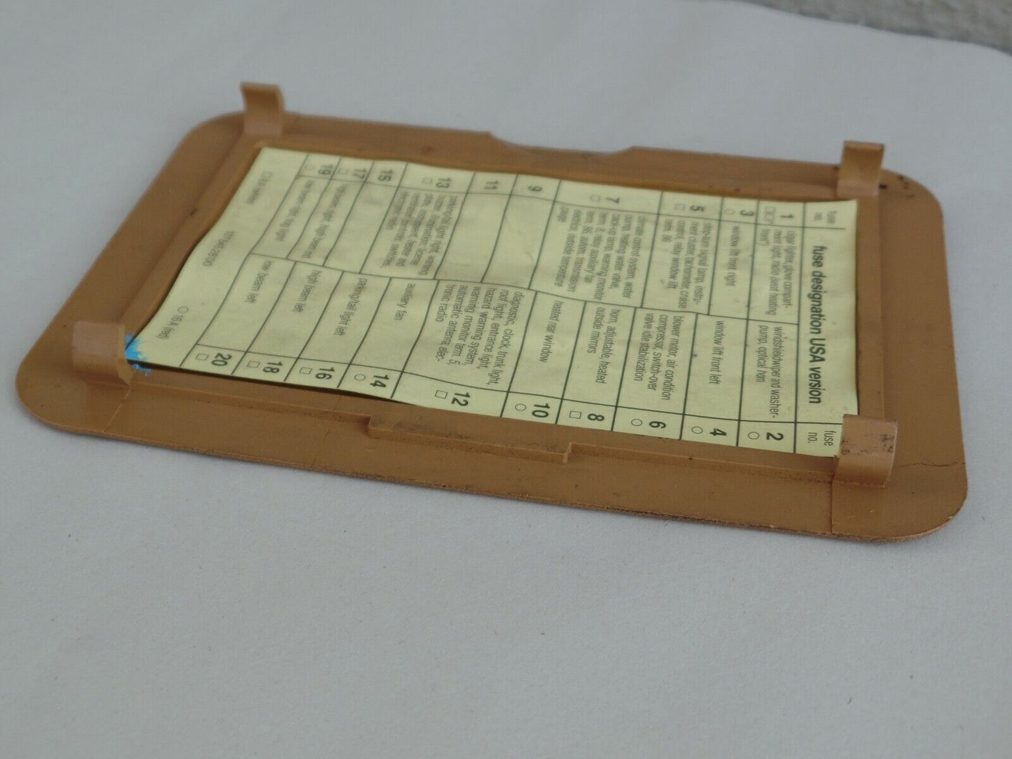 SL USA W107 fuse panel cover 450 380 560 slc 107 450sl 380sl 560sl 450slc R107